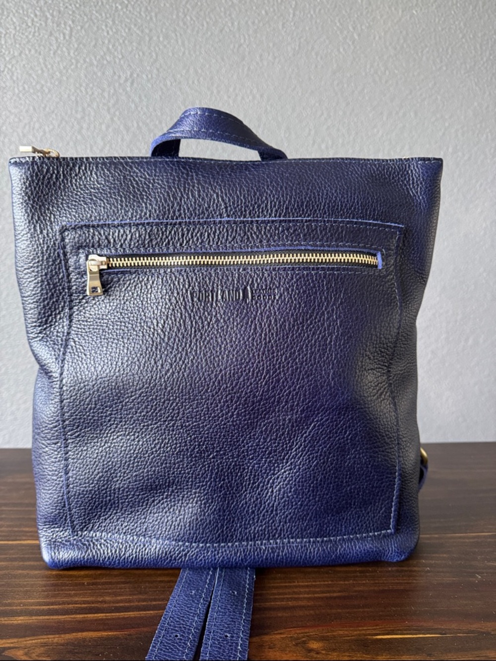 NEW Portland Leather 🦄 Mystery Blues Classic Tote Backpack